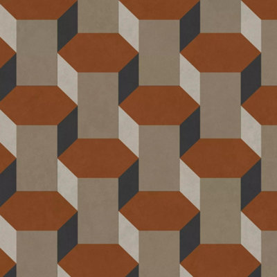 Sublime Vintage Geometrics Brown Geometric Wallpaper