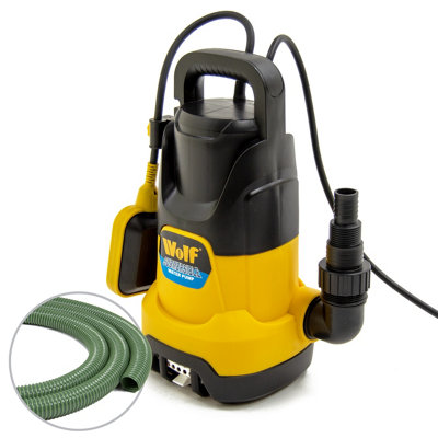 Submersible Water Pump Dirty & Clean Water Wolf 1100w, Float Switch + 10m Fast Flow Hose