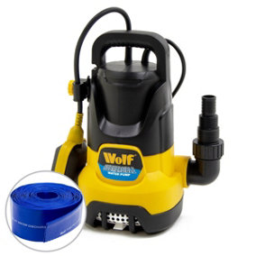 Submersible Water Pump Dirty & Clean Water Wolf 400w, Float Switch + 10m Hose