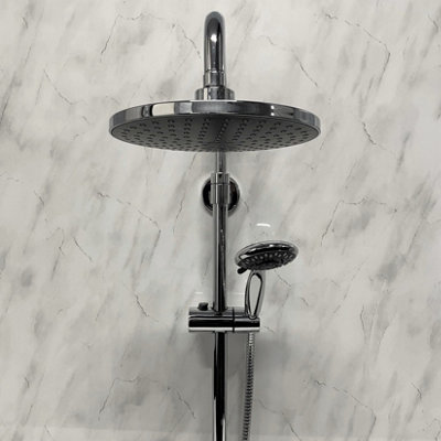Subtle Grey Marble Shower Panel - 2.4m x 1m - Floors To Walls Price Comparisons | Compare The Build