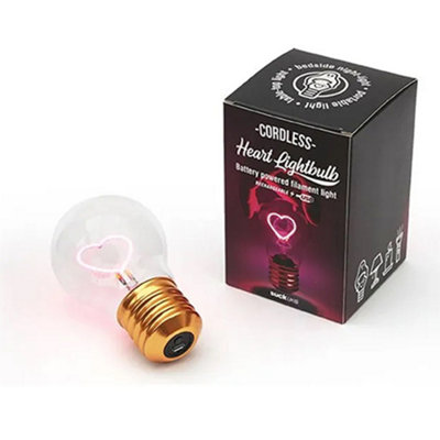 Suck UK Cordless Heart Lightbulb USB Rechargeable