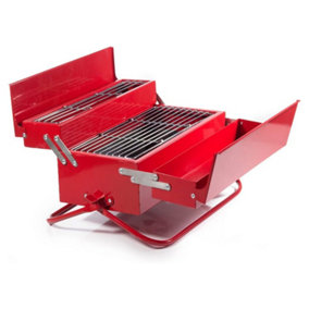 Suck UK Stainless Steel BBQ Grill Tool Box Red