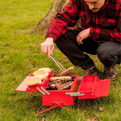Suck UK Stainless Steel BBQ Grill Tool Box Red