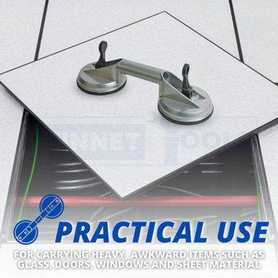 Suction Cup Pad Lifter 80kg Sucker Plate Glass tile Mirror Lifter Puller Dual - 3