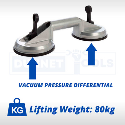 Suction Cup Pad Lifter 80kg Sucker Plate Glass tile Mirror Lifter Puller Dual - 4
