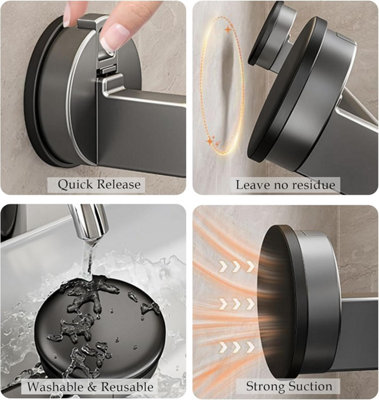 Suction cup towel rack for bathroom, wall-mounted suction cup towel ...