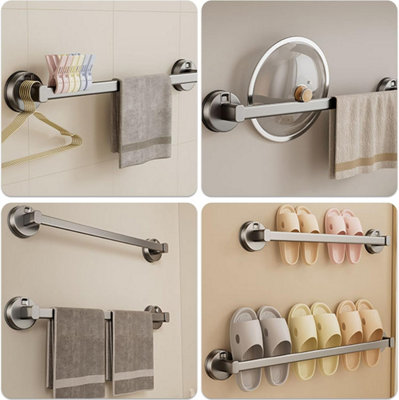 Suction cup towel rack for bathroom, wall-mounted suction cup towel ...