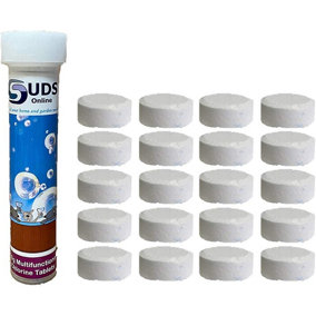 SUDS-ONLINE 20x 20g Multifunction Chlorine Tablets Swimming Pool Hot Tub Spa