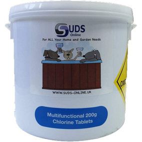 SUDS-ONLINE 5kg Multifunctional Chlorine Tablets 200g Swimming Pool Chemicals
