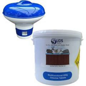 SUDSONLINE 5kg Multifunctional Chlorine Tablets 200g Swimming Pool Chemicals  Large Floating Dispenser