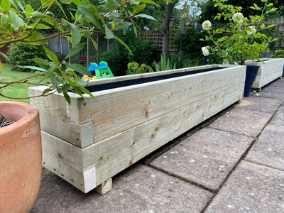 Suffolk Planter (Painted Wooden Planter - Choice of Colours Available) - L120 x W40 x H60 cm - 6