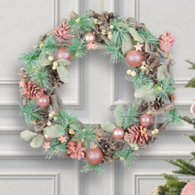 Sugar Sparkle Pre-Lit Indoor Artificial Christmas Wreath