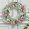 Sugar Sparkle Pre-Lit Xmas Winter Christmas Festive Wreath, Christmas Wreath for Front Door, Home Decoration 38cm