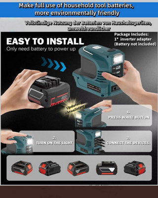Onduleur 200W Pour Batterie Bosch 18V - Parfait Camping Voiture Et Usage Nomade 584509