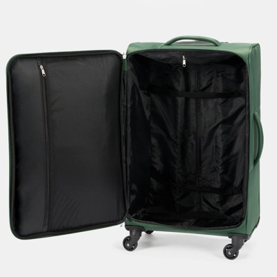 Suitcase Luggage Set of 3 Soft Travel 4 Wheels Trolley Bag Lightweight - 6