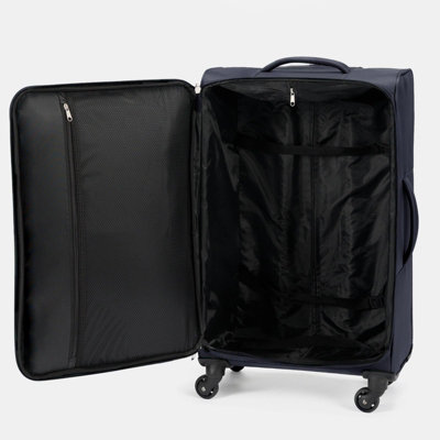 Suitcase Luggage Set of 3 Soft Travel 4 Wheels Trolley Bag Lightweight - 6