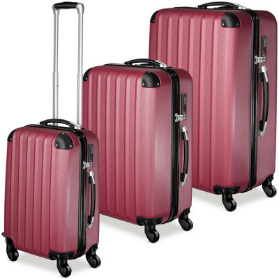 Suitcase Set - 3 hard-shell suitcases with telescopic handle, swivel ...