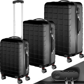 Suitcase set 3-piece hard shell - black