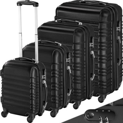 Suitcase set 4-piece lightweight hard shell  -  black