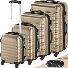 Suitcase set 4-piece lightweight hard shell - champagne