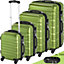 Suitcase set 4-piece lightweight hard shell - green