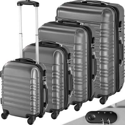 Suitcase set 4-piece lightweight hard shell  -  grey