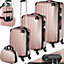 Suitcase Set Pucci - 4 pieces, 3 suitcases and beauty case made of robust, hard-shell ABS plastic - rose gold