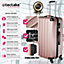 Suitcase Set Pucci - 4 pieces, 3 suitcases and beauty case made of robust, hard-shell ABS plastic - rose gold