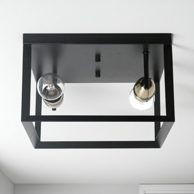 Sully Flush Matt Black Ceiling Light