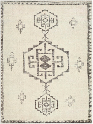 SUMAN Becki Owens x Livabliss Global Berber  Ivory/Black Area Rug 200 x 275 cm