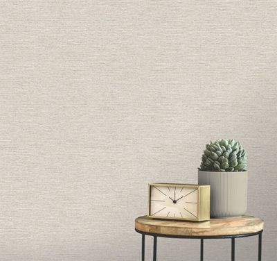 Sumatra Linen-effect Beige Wallpaper
