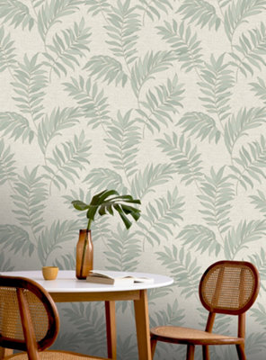 Sumatra Palm Leaf Green Wallpaper