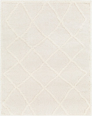 SUMAYA Shaggy Modern Plush Pile Cream Area Rug 160 x 213 cm