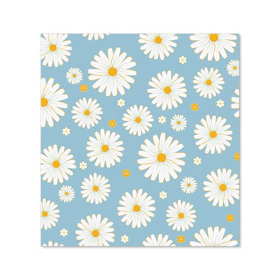 Summer Daisy Pattern Premium Glass Kitchen Splashback W700mm x H750mm