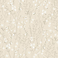 Summer Meadow Wallpaper In Cream