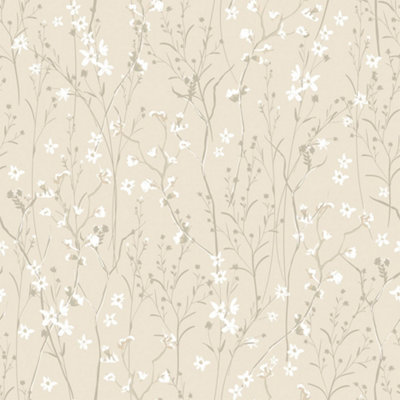 Summer Meadow Wallpaper In Cream