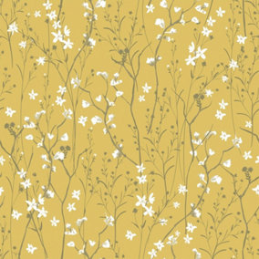 Summer Meadow Wallpaper In Mustard