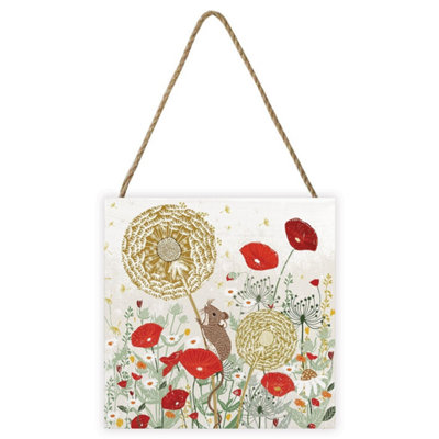 Summer Thornton Woodland Nature Mouse Wooden Block Cream/Red/Green ...