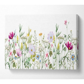 Summer Time Flowers 2 Canvas Print Wall Art - Medium 20 x 32 Inches