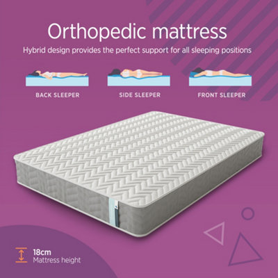 Summerby Sleep Three Zone Memory Foam and Coil Spring Hybrid Mattress ...