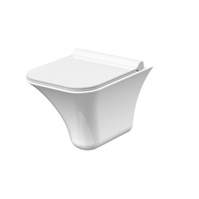 Summit Rimless Wall Hung Ceramic Toilet Pan & Soft Close Seat, 355mm - Balterley