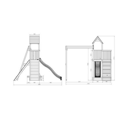 Summit Seeker Scramble Wooden Climbing Frame with Double Swing & Slide