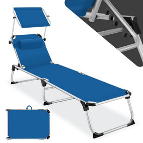 Sun lounger Aurelie w/ 6 step adjustable aluminium frame - blue