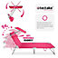 Sun Lounger Chloé - foldable, infinitely adjustable sunroof - pink