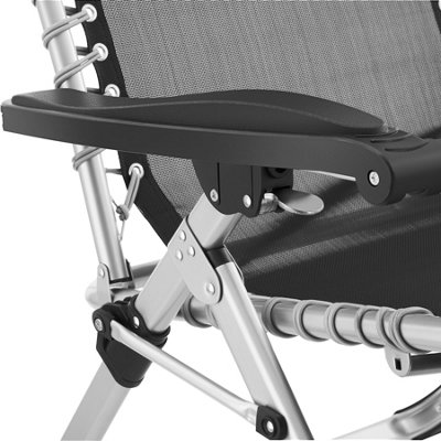 Sun Lounger Cloud - folding, adjustable backrest and footrest - light grey - Set of 2