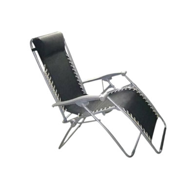 Sun Lounger Garden Recliner Zero Gravity Deck Chair Head Rest Outdoor Camping