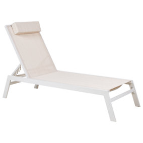 Sun Lounger Metal Beige CATANIA