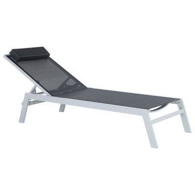 Sun Lounger Metal Black CATANIA