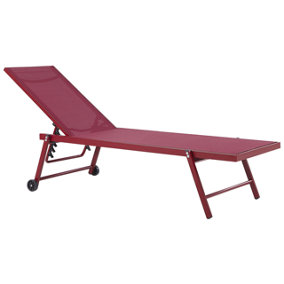 Sun Lounger Metal Burgundy PORTOFINO