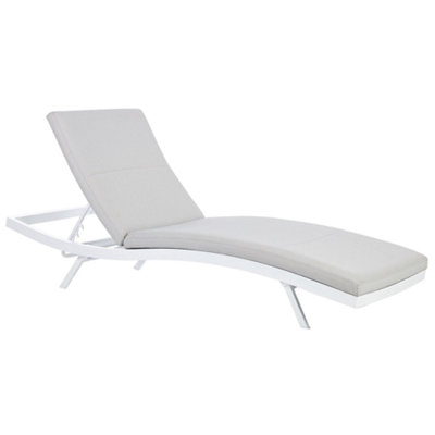 Sun Lounger Metal Light Grey AMELIA